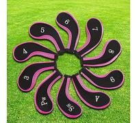 HEEPDD Copritesta per Mazze in Neoprene da 10 Pezzi, Protezione Durevole per Ferro e Putter, Design con Cerniera Liscia per gli Amanti del, Set Blu Scuro (PINK)