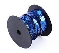 HEEPDD Corda da Cucito con Finiture in Paillettes Lucide da 100 Metri, 6 Mm, per Abbigliamento Fai da Te, Accessorio per Capelli, Adatto a più Colori Disponibili (Blu Reale)
