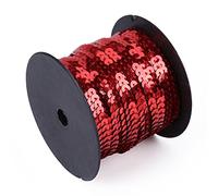 HEEPDD Corda da Cucito con Finiture in Paillettes Lucide da 100 Metri, 6 Mm, per Abbigliamento Fai da Te, Accessorio per Capelli, Adatto a più Colori Disponibili (rosso)