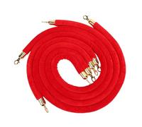 HEEPDD Corda per Montanti in Velluto da 4 Pezzi, 1,5 M, Colore Rosso | Ganci Placcati in Oro per Eventi su Tappeti, Corde per Barriere Cinematografiche, Barriere di Sicurezza per Code