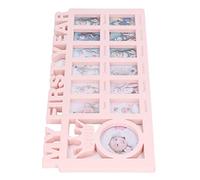 HEEPDD Cornice Portafoto per Neonato, Materiale Plastico, Cornici per Bambini di 12 Mesi, Record di Crescita Mensile, Decorazione per la Casa, 15x7,3x0,6 Pollici Nan Decorazione Quotidiana (PINK)