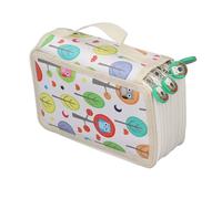 HEEPDD Custodia a Matita Colorata di Grande capacità, Multifunzionale, Singoli Sacchetti | Carrierbagcase |, Portatile, Eccellente Artigianato, con Cartone Animato, Pelle PU (4 strati 72 buchi)