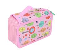 HEEPDD Custodia a Matita Colorata di Grande capacità, Multifunzionale, Singoli Sacchetti | Carrierbagcase |, Portatile, Eccellente Artigianato, con Cartone Animato, Pelle PU (4 strati 72 buchi)