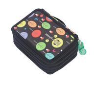 HEEPDD Custodia a Matita Colorata di Grande capacità, Multifunzionale, Singoli Sacchetti | Carrierbagcase |, Portatile, Eccellente Artigianato, con Cartone Animato, Pelle PU (4 strati 72 buchi)