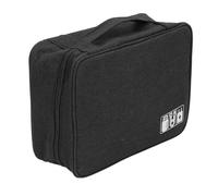 HEEPDD Custodia per Accessori Elettronici, Custodia per Caricabatterie Leggera e di Grande capacità con Cerniere per Dischi Rigidi Mobili e Cavi (BLACK)