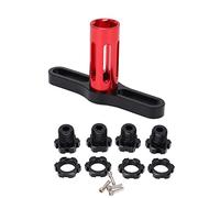 HEEPDD Dadi Esagonali da 17 Mm, Mozzi Ruota in Lega di Alluminio, Kit di Prestazioni di Aggiornamento per Auto RC 5353X E- 1/10 (BLACK)