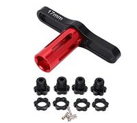 HEEPDD Dadi Esagonali da 17 Mm per Mozzi Ruota Scanalati in Lega di Alluminio Summit Sostituzione Leggera per Auto RC 1/10 (BLACK)