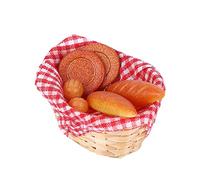 HEEPDD Decorazione del Cestino del Pane della Casa delle Bambole 1:12, Accessorio in Miniatura Realistico per il Pane Realizzato in bambù per gli Appassionati, Migliora le Scene della Cucina e della