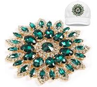 HEEPDD Decorazione di di Cristallo, Clip di Scarpe di di Spilla di di Vintage per Decorazione di Nozze Fai da Te Accessori(Base Dorata Verde)