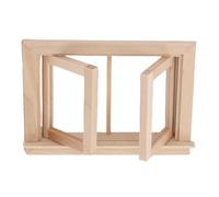 HEEPDD Decorazione per Finestra in Legno per Casa delle Bambole Mini Finestra per Casa delle Bambole, 2 Pezzi 1:12 in Miniatura Decorazione per in Legno per delle per Fotografia di delle Prop