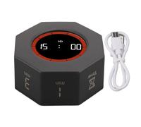 HEEPDD del Timer di produttività, Times Personalizzabili Design Compatto G Sensore Timer Ottagono Rotante per L'uso dello Studio in (BLACK)