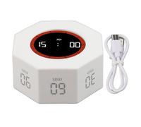 HEEPDD del Timer di produttività, Times Personalizzabili Design Compatto G Sensore Timer Ottagono Rotante per L'uso dello Studio in (WHITE)
