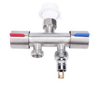 HEEPDD Deviatore per Rubinetto in Acciaio Inossidabile G1/2, Separatore per Rubinetto a Doppio Controllo 304 con Flusso d'acqua Regolabile, Ideale per Lavatrice e Uso in Giardino