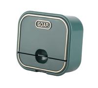 HEEPDD Dispenser di Sapone/portasapone Supporto per Piatto Coperchio Non Perforato Design Drenante con Gancio Estraibile per Bagno Lavello da Scatola a Parete Nan (GREEN)