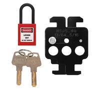 HEEPDD Dispositivo di Blocco Interruttore con Lucchetto in Nylon, Kit di Tagout di Blocco MCB in Acciaio per Sicurezza Industriale, Grillo 38 Mm, Isolamento di Gruppo per Serrature e Accessori dei