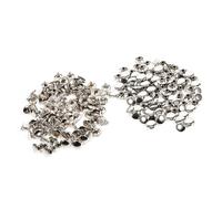 HEEPDD Doppio Picco di 100 Pezzi di 100 Pezzi, Spaventoso Squisito di Metallo per Scarpe da Borsa, Ideale per il Braccialetto di Cappello, 8 X 10 Mm (SILVER)