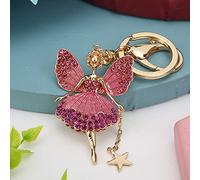 HEEPDD Elegante Anello di Metallo Che Balla una Ragazza a Forma di Portachiavi, Cristalli di Portachiavi Scintillanti Anelli Unica Borsetta per la Borsa Decorazione del Telefono Cellulare Gadget