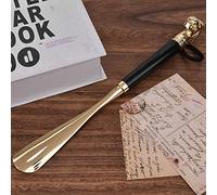 HEEPDD Elegante Calzascarpe Lungo con Testa di Leone con Manico Antiscivolo, Cucchiaio in Metallo per Scarpe con Tacco Alto e Scarpe in Pelle, Impugnatura Comoda in Legno di Faggio Importato e (#2)