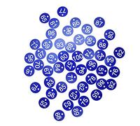 HEEPDD Etichetta Numerata per Apicoltura, Materiale ABS, Facile da Usare e Colori Vivaci, Perfetta per l'identificazione e l'allevamento del Bestiame, 50 Pezzi Misura 3,6 Cm (BLUE)