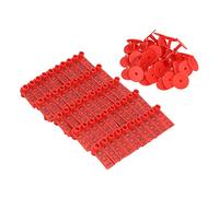 HEEPDD Etichette Auricolari Numerate per Bovini, Materiale PP, Robusta Carta di Identificazione del Bestiame, 100 Set per Mucche, Maiali e Pecore (rosso)