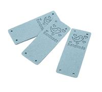 HEEPDD Etichette per il Bagaglio da 100 Pezzi Etichetta in Pelle PU, Etichetta in Rilievo Fatta a Mano 0,8 X 2 Pollici per Jeans Borse Scarpe Artigianato a Maglia all'uncineting Nan (BLUE #12)