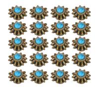 HEEPDD Fibbie Conchos Decorative a Margherita, Rivetti in Lega di Zinco con Design Turchese per Progetti di Artigianato in Pelle e Fai da Te (BLUE)