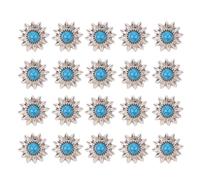 HEEPDD Fibbie Fibbie a Vite Turchese in Finto, 20 Set Margherite Rivetti di Sostituzione Decorativa Vintage Bottoni in Lega di Zinco Fulmine a Vite a a per la Pelle per Pelle (BLUE)