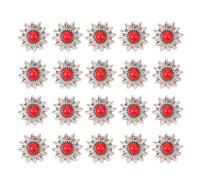 HEEPDD Fibbie Fibbie a Vite Turchese in Finto, 20 Set Margherite Rivetti di Sostituzione Decorativa Vintage Bottoni in Lega di Zinco Fulmine a Vite a a per la Pelle per Pelle (rosso)