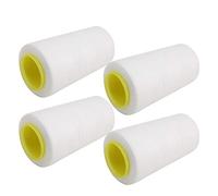 HEEPDD Filo per Cucire in Poliestere, Filo per Cucire a Macchina Resistente per Decorazioni Artigianali di Vestiti, Bobina da 2,17x4,25 Pollici di Colore, 4 Pezzi da 3000 Iarde Ciascuno per (WHITE)