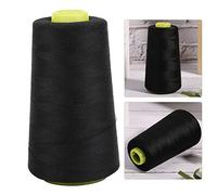 HEEPDD Filo per Cucire in Poliestere, Filo per Cucire a Macchina Resistente per Decorazioni Artigianali di Vestiti, Bobina da 2,17x4,25 Pollici di Colore, 4 Pezzi da 3000 Iarde Ciascuno per (BLACK)