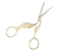 HEEPDD Forbici a Forma di per Progetti di Cucito e Ricamo Forbici Vintage retrò in Acciaio Inossidabile Artigianali per Ricamo Cucito (GOLD)