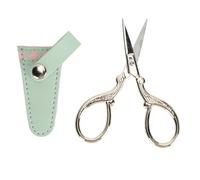 HEEPDD Forbici da Ricamo con Rivestimento in Pelle PU, Forbici da Cucito in Acciaio Inossidabile, Impugnatura Ergonomica, 1 Set per Lavori Artigianali con Filo per Maglieria (Copertina scozzese