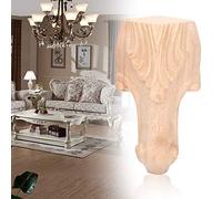 HEEPDD Gambe per Mobili Gambe per Mobili in Legno Intagliato, Legno Massello, Stile Europeo, 4 Pezzi, 12x6 Cm, per Armadio, Tavolo e Divano Decorazione Quotidiana (15 * 6 cm)
