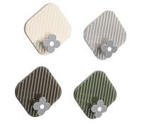 HEEPDD Ganci Adesivi Forti capacità di Carico, Plastica Addominali Premium, Installazione Facile, Design Elegante, 4 Pezzi, Ganci da Parete per Ufficio da Bagno in Nan (Multicolore)