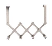 HEEPDD Ganci Sopra la Porta, Appendiabiti Telescopico Pieghevole in Acciaio Inossidabile con Design a Gancio Antiscivolo per Appendere Zaino, Cappello, (4 ganci luminosi [non è necessario praticare)