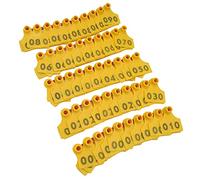 HEEPDD Gestione delle Forniture da 100 Pezzi Etichette per Le Orecchie di Bestiame, 001 100 Etichette per Le Orecchie di Animale Numerate Etichetta per Le per Animali da Fattoria (Yellow)