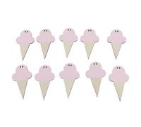 HEEPDD Ghirlanda da Appendere in Legno da 10 Pezzi, Design a Cono Gelato, Materiale in Legno Naturale, Perfetta per la Cameretta dei Bambini, l'asilo Nido, le Decorazioni per Compleanni e Feste