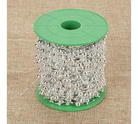 HEEPDD Ghirlanda di Perle, Filo di Perle di Finte da 196,9 Piedi, 3 Mm e 8 Mm, Finte ABS, Oro e Argento, per Albero di Natale, Matrimonio, Decorazione Fai da Te (SILVER)