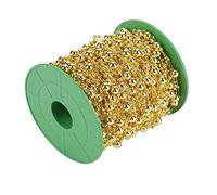 HEEPDD Ghirlanda di Perle, Filo di Perle di Finte da 196,9 Piedi, 3 Mm e 8 Mm, Finte ABS, Oro e Argento, per Albero di Natale, Matrimonio, Decorazione Fai da Te (GOLD)
