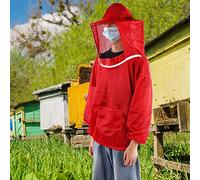 HEEPDD Giacca per Apicoltura, Tuta per Apicoltore in Rete d'aria con Velo Protettivo, Leggera e Traspirante per Apicoltori Quando Fa Caldo (rosso)