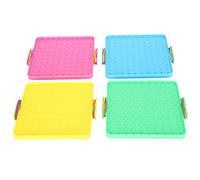 HEEPDD Giocattolo per Unghie da 4 Pezzi, Set di Pannelli Forati con Elastici per L'apprendimento Educativo della Matematica dei Bambini, con Angoli Arrotondati e Lisci e Plastica