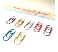 HEEPDD Graffette Carine 50 Pezzi Mini Graffette a Cuore, Metalliche Colorate a Forma di Cuore per Materiale Scolastico per Ufficio, con Superficie Scivolosa per Contrassegnare Documenti di Libri e