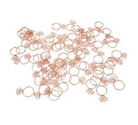 HEEPDD Graffette per Carta a Forma di Anello da 80 Pezzi, Mini Clamp/Holder Carine in Materiale di Ferro per Uso in Ufficio e a Scuola, Ideali per Feste e Matrimoni (Oro rosa)