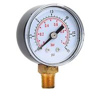 HEEPDD Indicatore di Pressione Meccanico con Supporto Inferiore BSPT 1/8 Pollici, Quadrante Trasparente, Custodia in Metallo per Aria Accurata, Olio, Monitoraggio della Pressione dell'acqua NAN