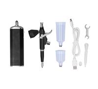 HEEPDD Kit di Aerografo, Pistola Aerografate Ricaricabile 30 Psi per la Modellazione di Decorazioni per Torta per Nail Art Barbiere
