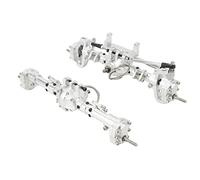 HEEPDD Kit di Assi Anteriore del Veicolo Igienico e Igienico -sanitario, Assi di Bloccaggio Differenziale Anteriore CNC Impostato per Assiale SCX10 I III 90046 90047 1/10 RC CAR NAN (SILVER)