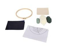 HEEPDD Kit di Avvio da Ricamo Ago per Punzonatura, Pattern di Foglie Verdi Set di Artigianato per Pugno Completo per Principianti Nan