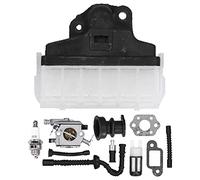 HEEPDD Kit di Riparazione Carburatore per Motosega, Compatibile con Il Modello 021 023 025 Include Guarnizioni Filtro Carburante Candela Installazione Semplice
