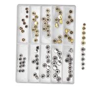 HEEPDD Kit di Sostituzione per Orologio, Corone in Lega di Rame da 100 Pezzi con Finiture Oro Argento da 3,5 Mm 4,0 Mm 4,5,0 per Orologiai e Hobbisti Che Riparano Orologi Meccanici Al Quarzo con