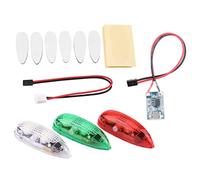 HEEPDD Kit Luci LED per Aereo RC, Luce Stroboscopica per Aereo, Plastica, 3 Pezzi, Luci Lampeggianti Ricaricabili, 3 modalità, visibilità 500 M, per RC, Drone, Elicottero, Volo Notturno